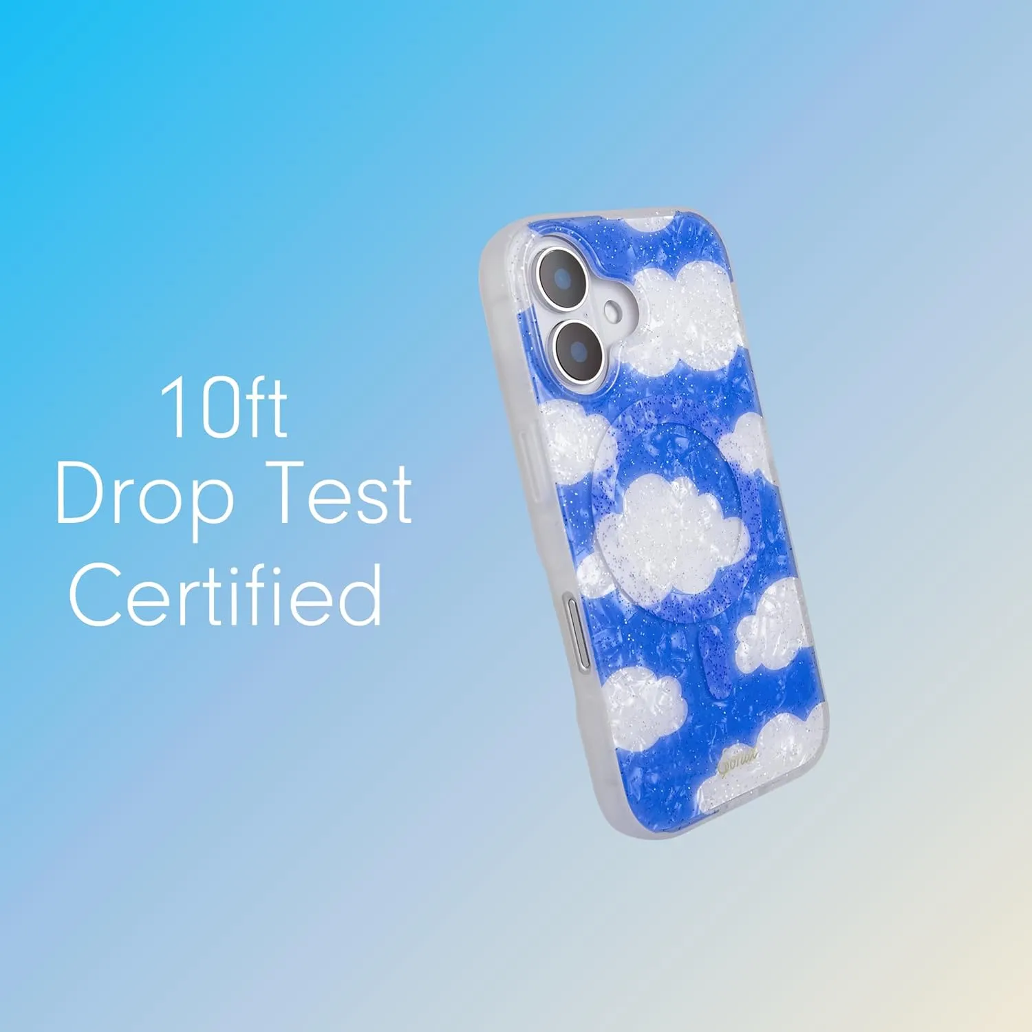 Sonix Case for iPhone 16 | Compatible with MagSafe | 10ft Drop Tested | Glitter Clouds | Day Dream