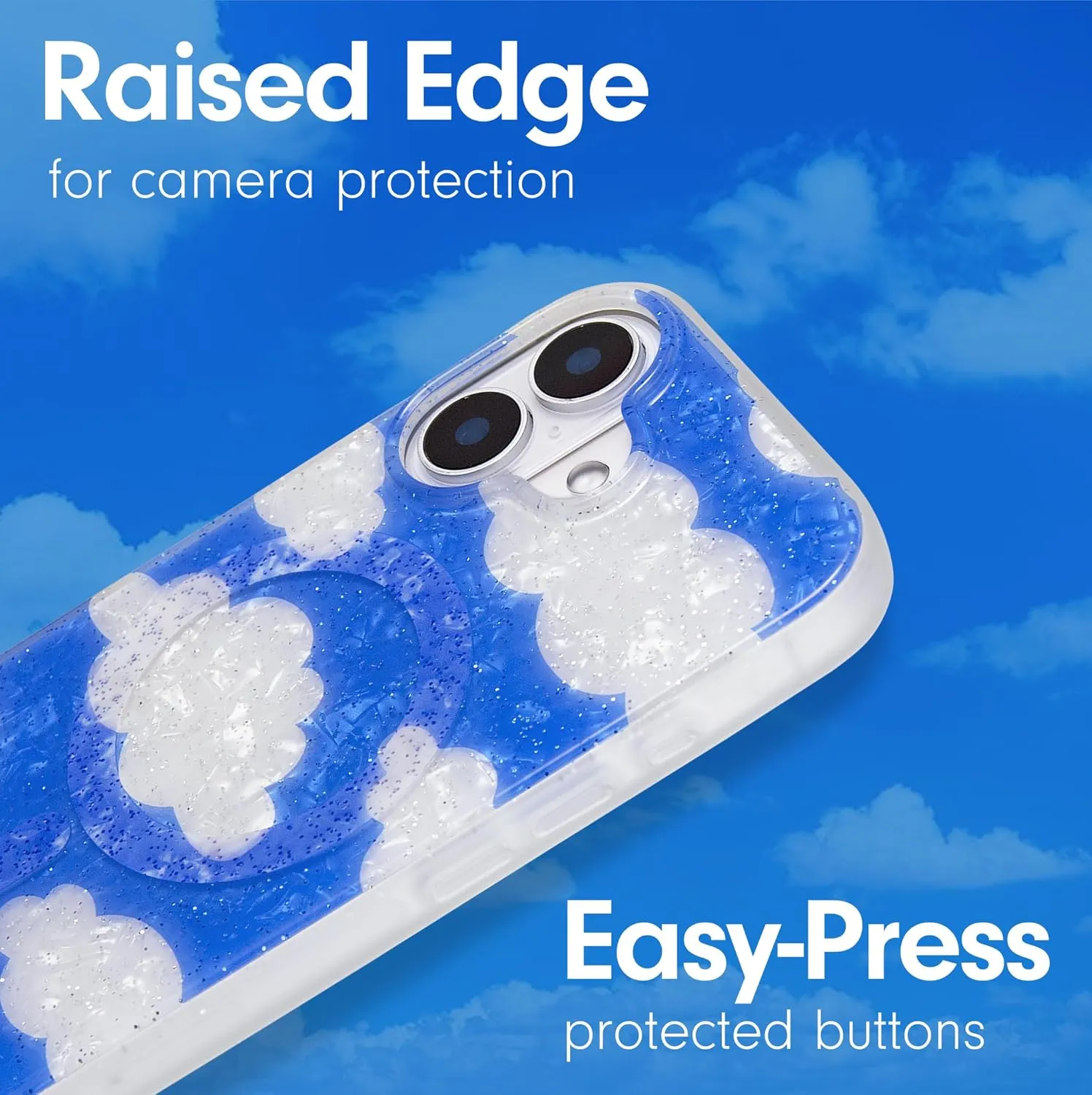Sonix Case for iPhone 16 | Compatible with MagSafe | 10ft Drop Tested | Glitter Clouds | Day Dream