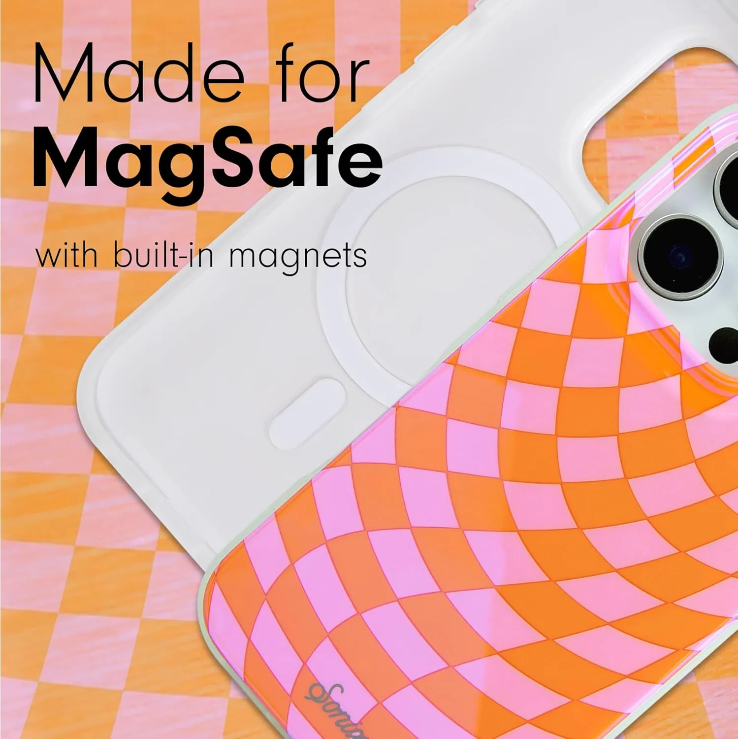 Sonix Case for iPhone 16 Pro | Compatible with MagSafe | 10ft Drop Tested | Checkmate Pink