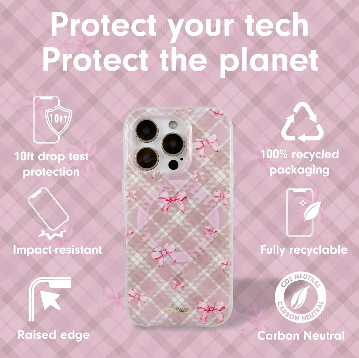 Sonix Case for iPhone 16 Pro | Compatible with MagSafe | 10ft Drop Tested | Clueless Pink