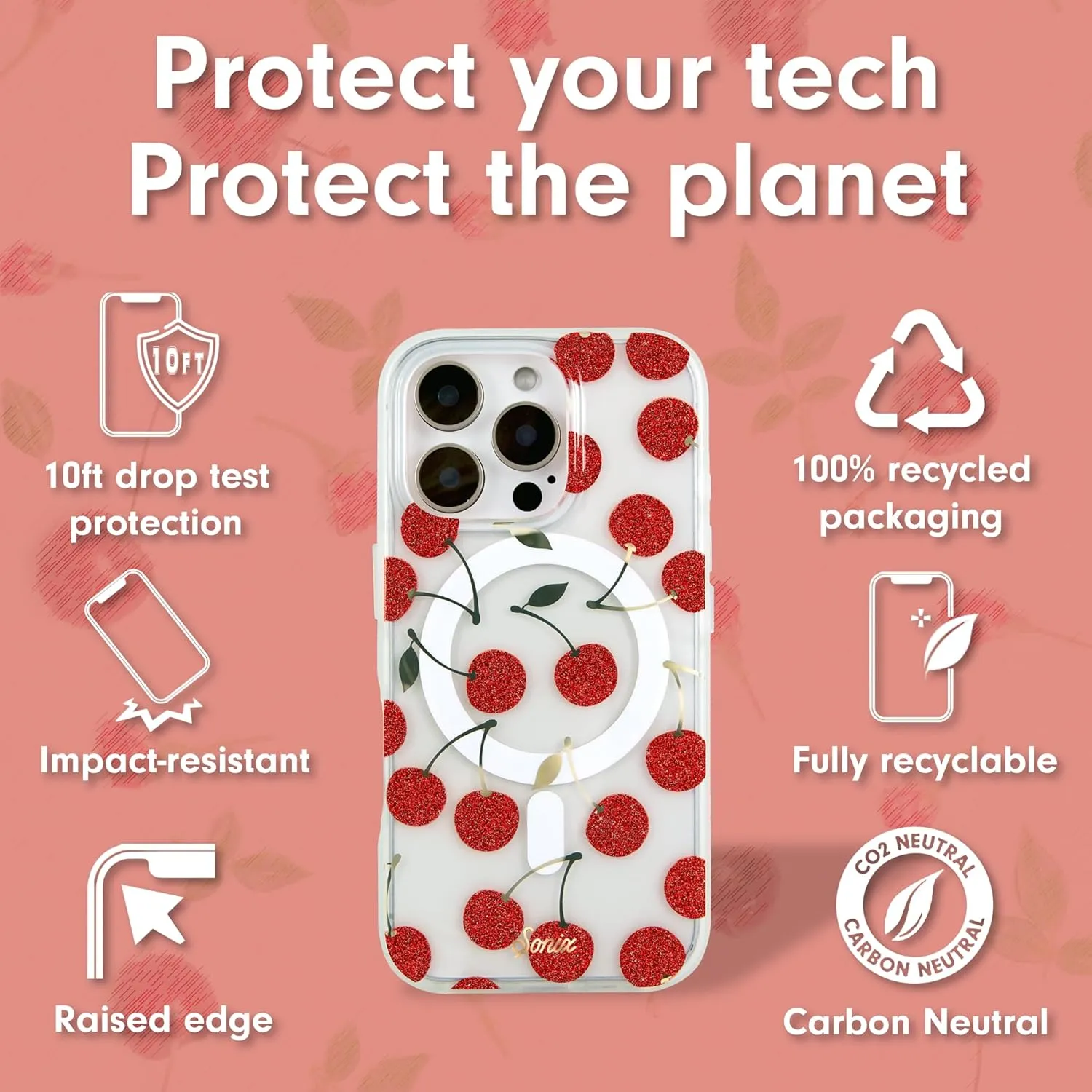 Sonix Case for iPhone 16 Pro Max | Compatible with MagSafe | 10ft Drop Tested | Cherry On Top