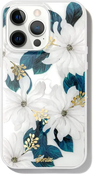 Sonix Phone Case for iPhone 13 Pro | 10ft Drop Tested | White Flower with Gold Foil | Delilah