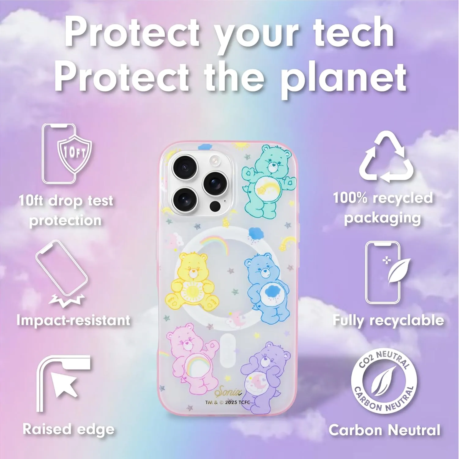 Sonix x Care Bears Phone Case for iPhone 16 Pro | Compatible with MagSafe | 10ft Drop Tested | Care Bears Pastel