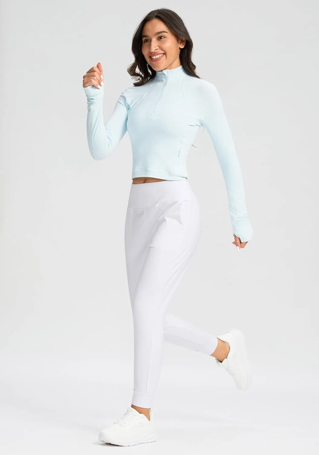 Soothfeel Women's Fleece Lined Joggers Pants High Waisted Water Resistant Thermal Sweatpants Winter Hiking Pants with Pockets
