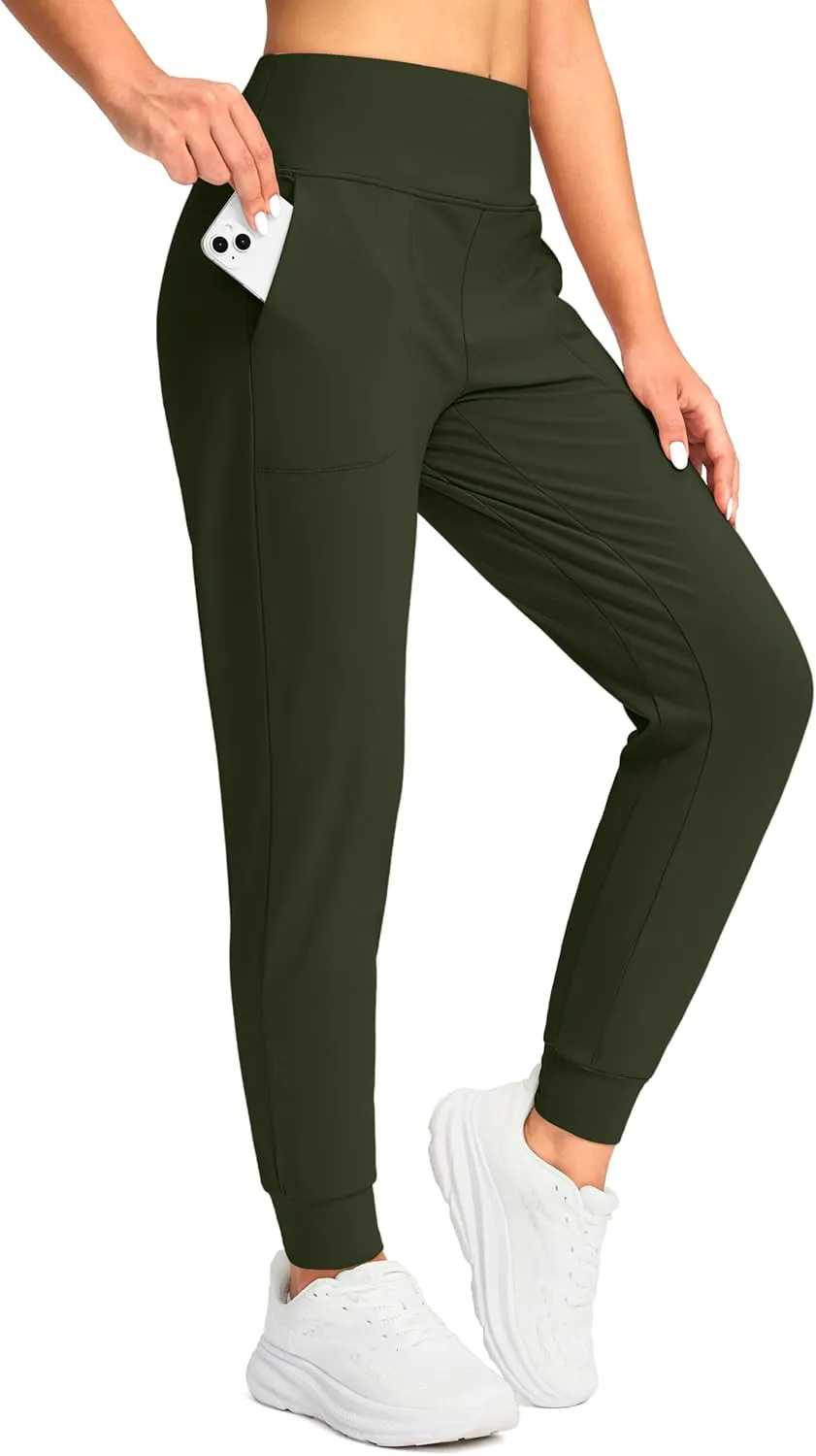 Soothfeel Women's Fleece Lined Joggers Pants High Waisted Water Resistant Thermal Sweatpants Winter Hiking Pants with Pockets