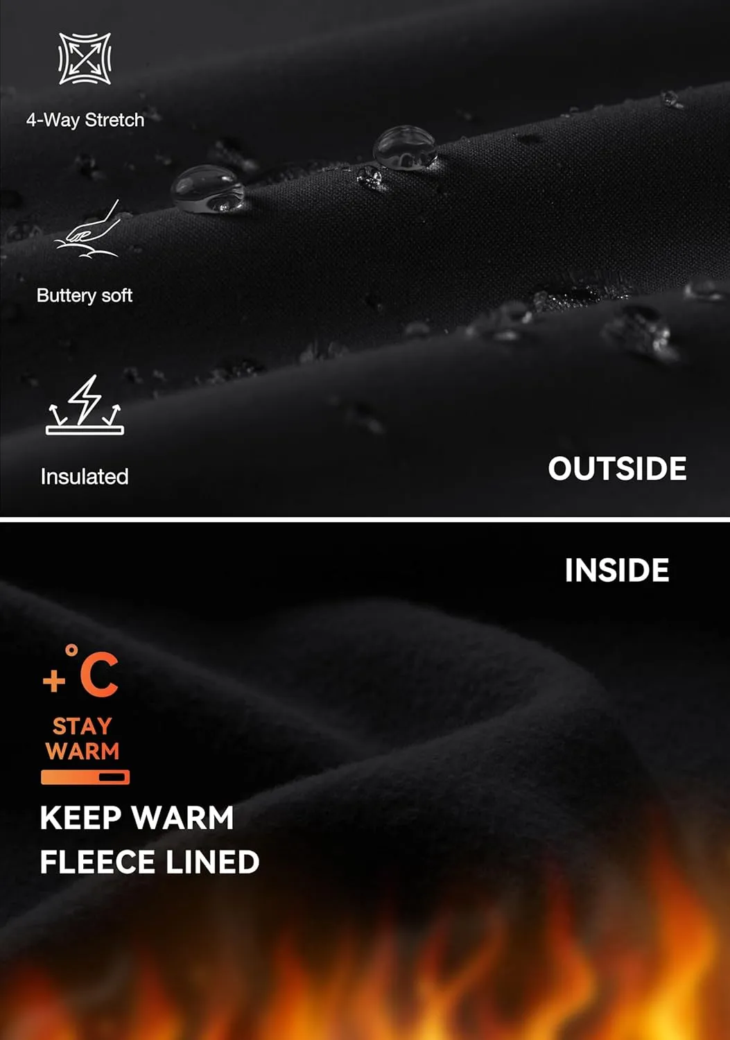 Soothfeel Women's Fleece Lined Joggers Pants High Waisted Water Resistant Thermal Sweatpants Winter Hiking Pants with Pockets