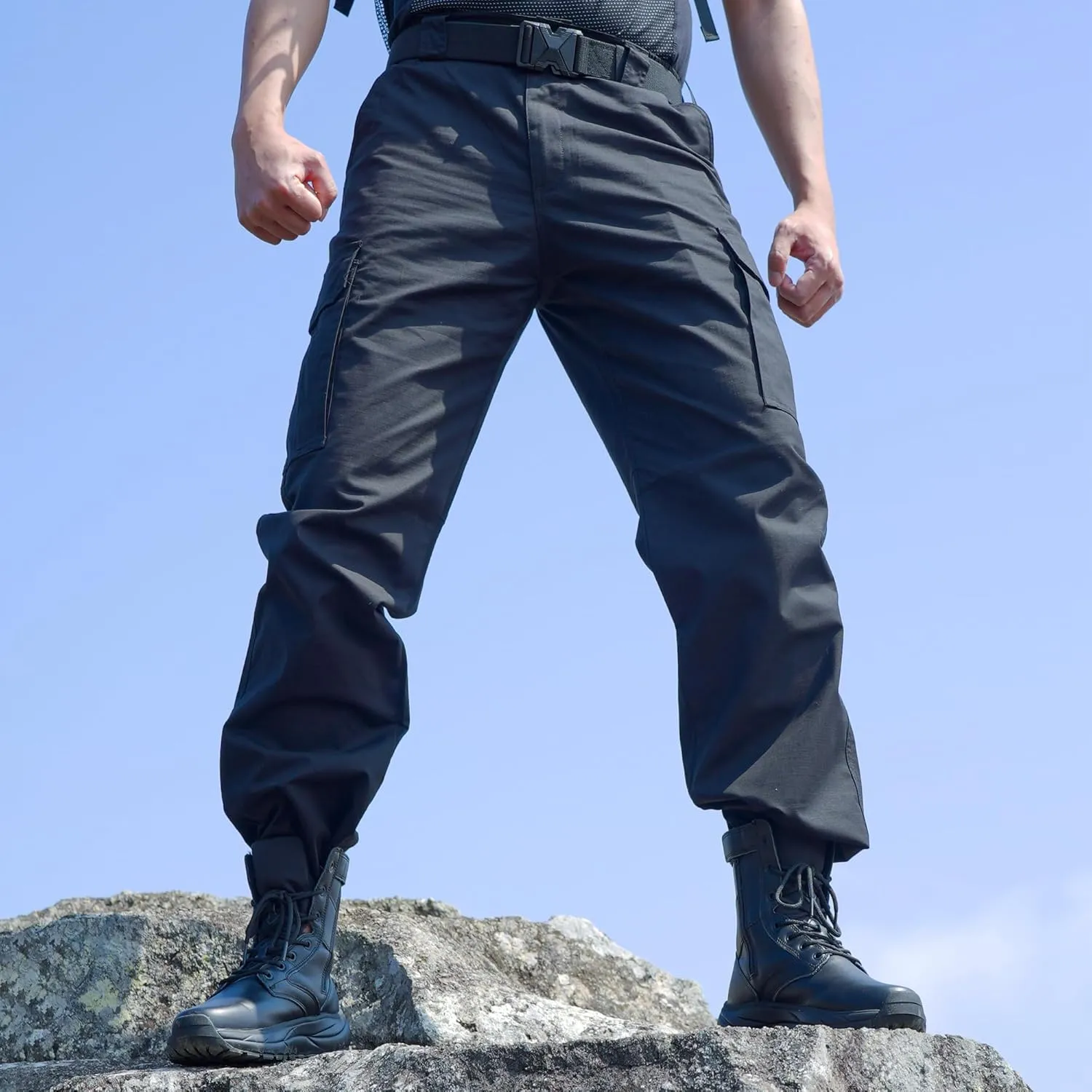 Soulsfeng Men's Tactical Pants Water Resistant Cargo Pants Outdoor Work Hiking Pants