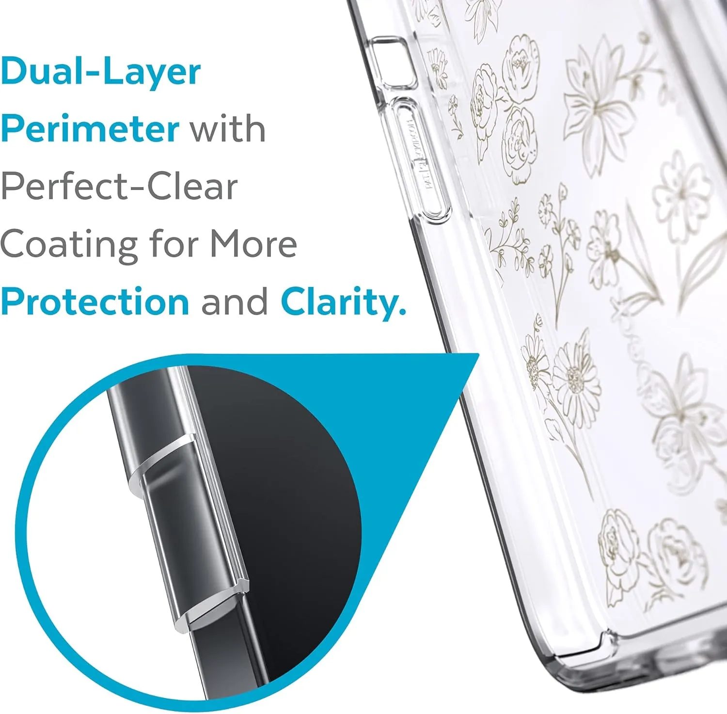 Speck Clear iPhone 13 Pro Max Case - Slim, Drop Protection - for iPhone 13 Pro Max & iPhone 12 Pro Max - Scratch Resistant, Anti-Yellowing, Anti-Fade 6.7 Inch Phone Case - GemShell Golden Fall Floral
