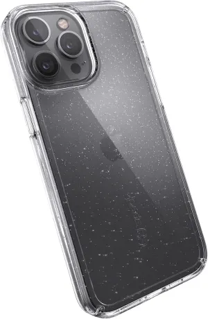 Speck Clear iPhone 13 Pro Max Case - Slim, Drop Protection - for iPhone 13 Pro Max & iPhone 12 Pro Max - Scratch Resistant, Anti-Yellowing, Anti-Fade 6.7 Inch Phone Case - GemShell Platinum Glitter