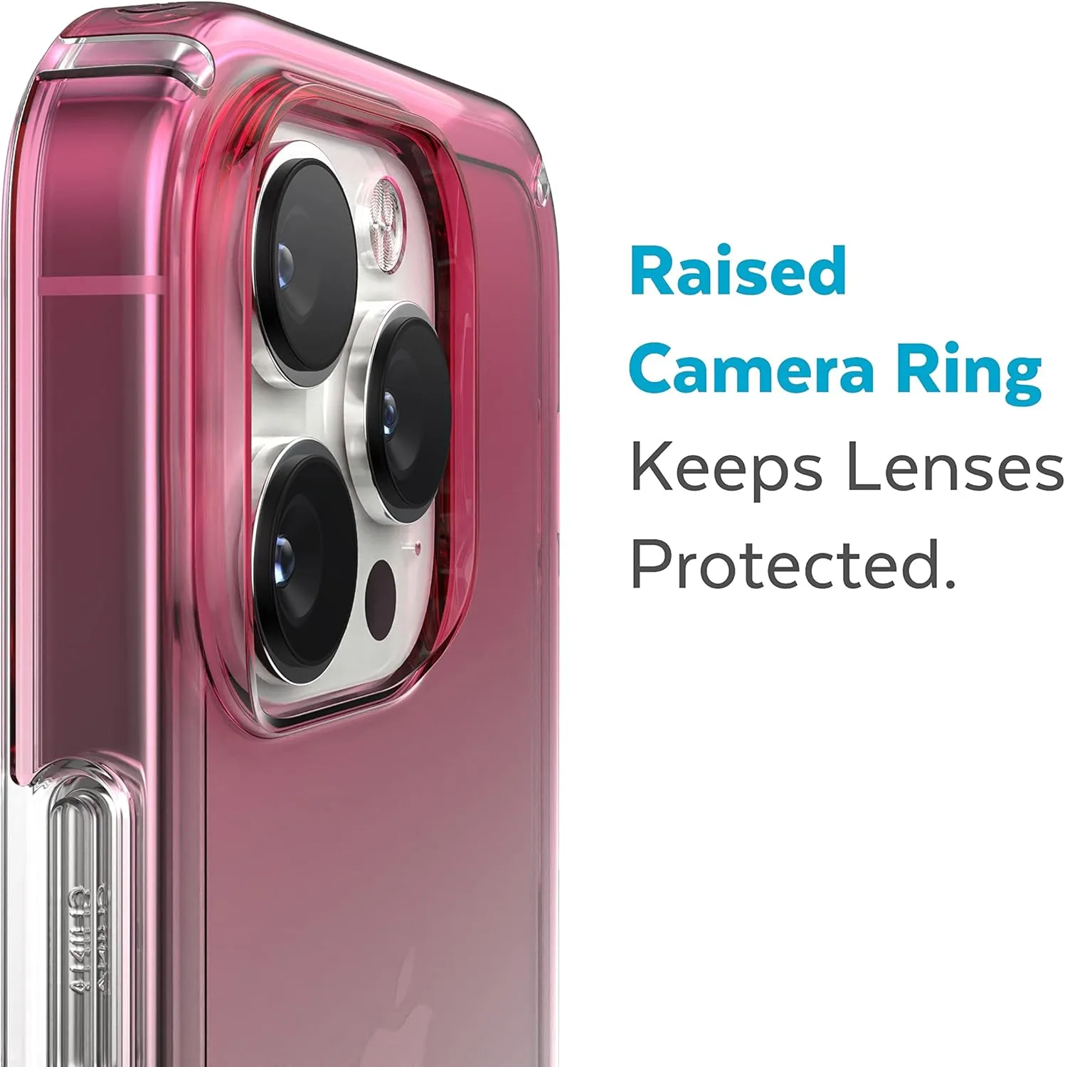 Speck for Clear iPhone 14 Case Pro - Drop Protection, MagSafe Compatible with Scratch Resistant Dual Layer Slim Phone Case for 6.1 Inch iPhones 14 Pro Cases - Ombre Digital Pink Fade, Clear GemShell
