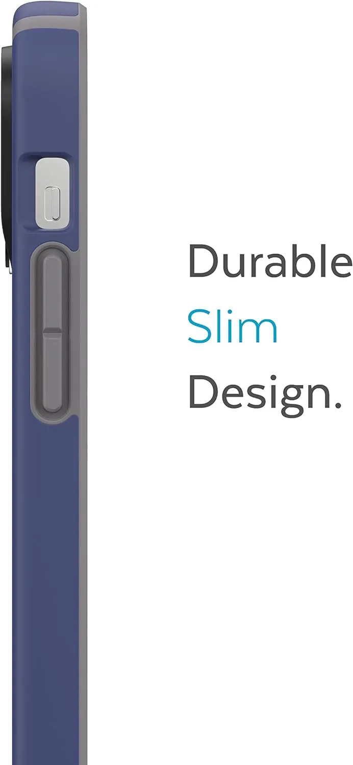 Speck iPhone 14 Pro Max Case - Slim Phone Case, Drop Protection, Scratch Resistant with Soft Touch for 6.7 inch iPhone14 Pro Max Case - Dual Layer Case, Prussian Blue/Cloudy Grey CandyShell Pro