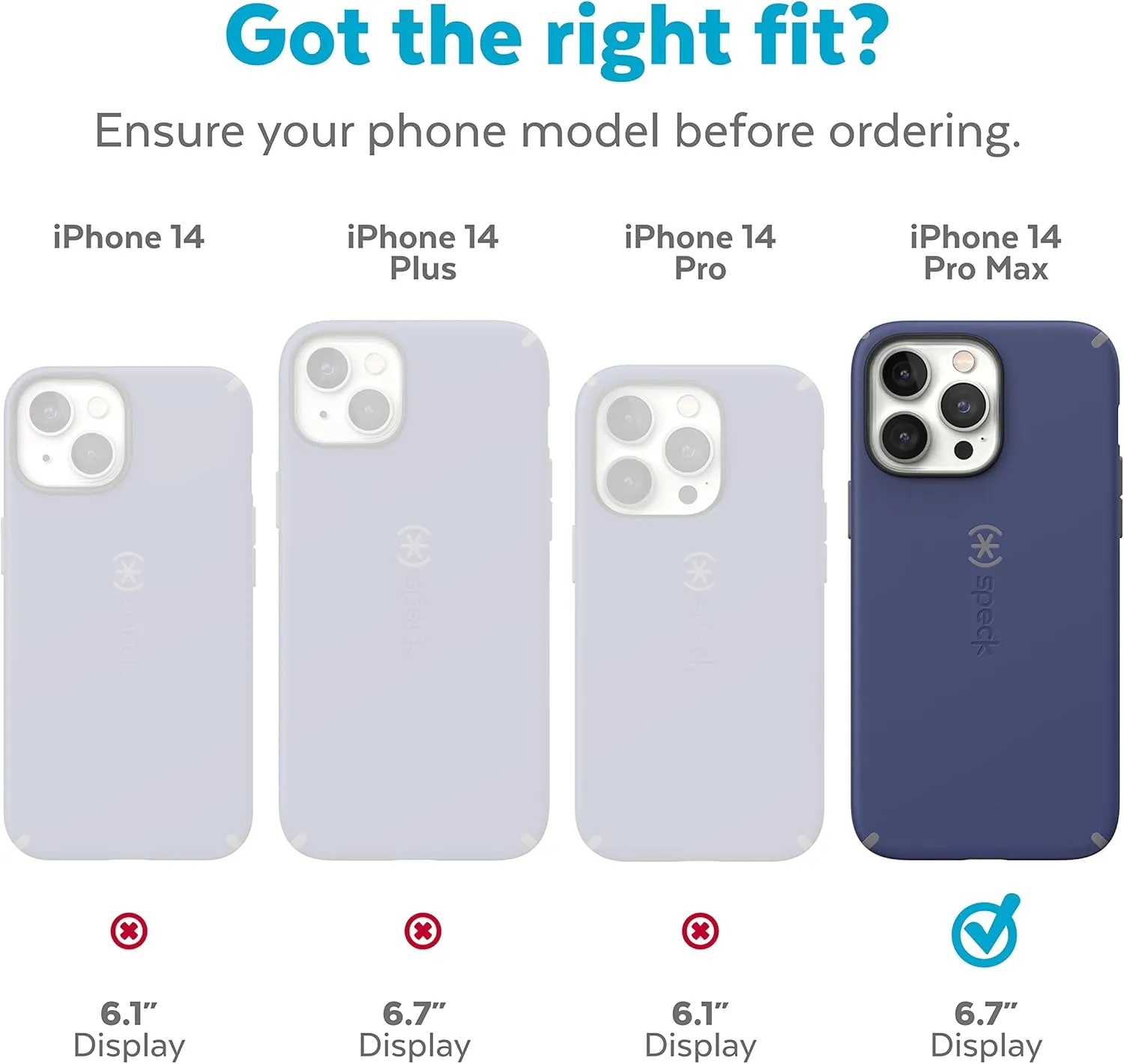 Speck iPhone 14 Pro Max Case - Slim Phone Case, Drop Protection, Scratch Resistant with Soft Touch for 6.7 inch iPhone14 Pro Max Case - Dual Layer Case, Prussian Blue/Cloudy Grey CandyShell Pro