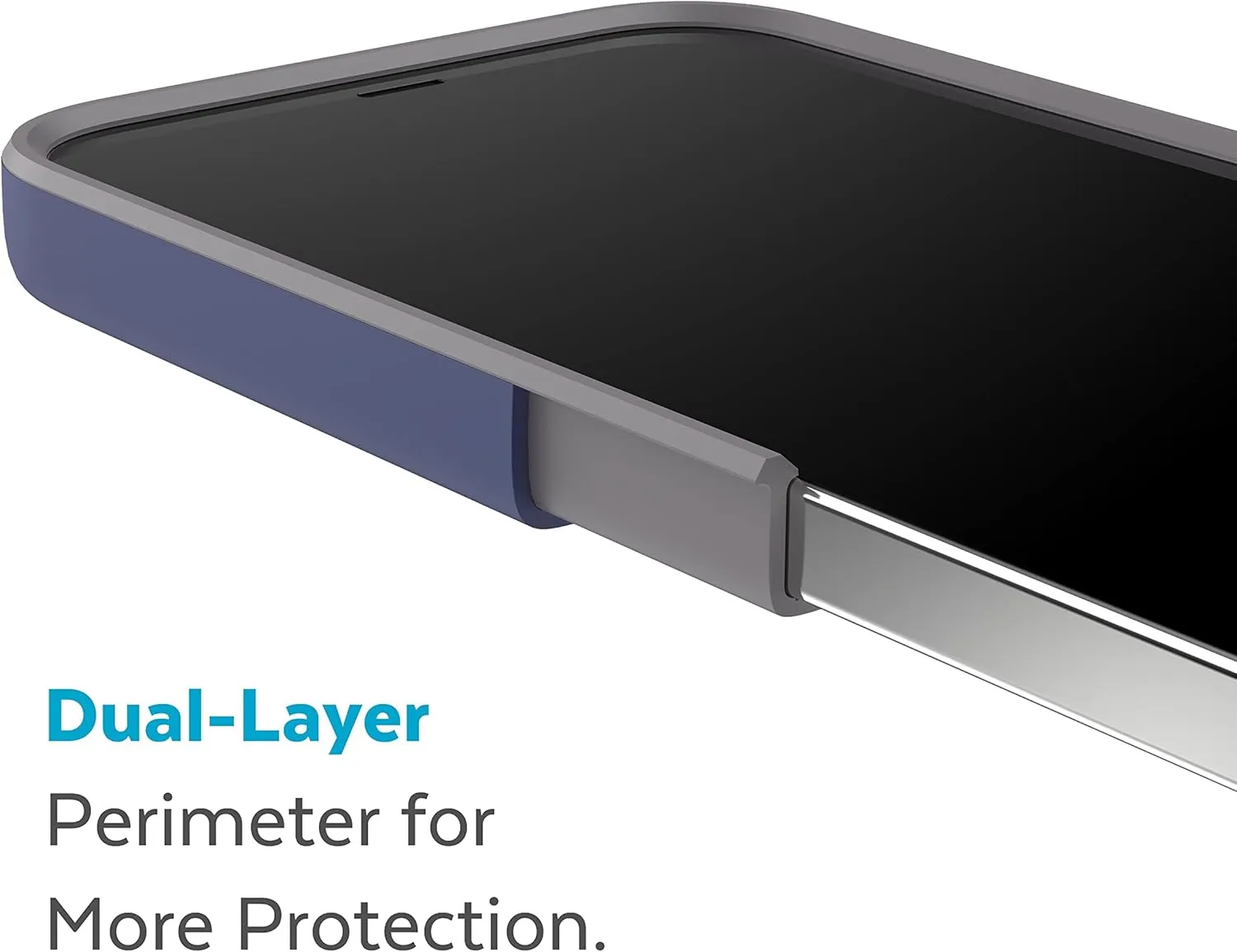 Speck iPhone 14 Pro Max Case - Slim Phone Case, Drop Protection, Scratch Resistant with Soft Touch for 6.7 inch iPhone14 Pro Max Case - Dual Layer Case, Prussian Blue/Cloudy Grey CandyShell Pro