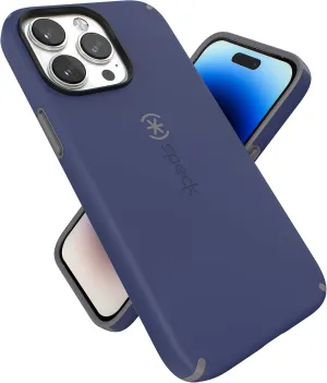 Speck iPhone 14 Pro Max Case - Slim Phone Case, Drop Protection, Scratch Resistant with Soft Touch for 6.7 inch iPhone14 Pro Max Case - Dual Layer Case, Prussian Blue/Cloudy Grey CandyShell Pro