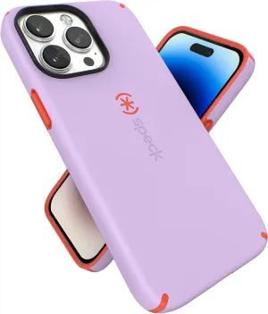 Speck iPhone 14 Pro Max Case - Slim Phone Case with Drop Protection, Scratch Resistant, Soft Touch for 6.7 inch iPhone 14 Pro Max Case - Dual Layer Case, Spring Purple/Energy Red CandyShell Pro