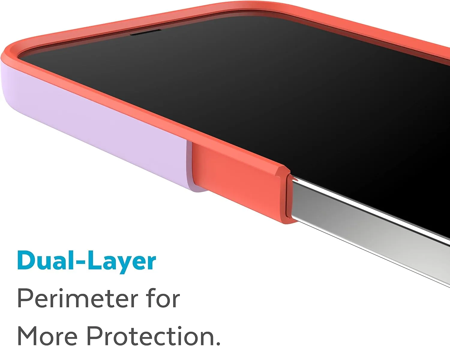 Speck iPhone 14 Pro Max Case - Slim Phone Case with Drop Protection, Scratch Resistant, Soft Touch for 6.7 inch iPhone 14 Pro Max Case - Dual Layer Case, Spring Purple/Energy Red CandyShell Pro