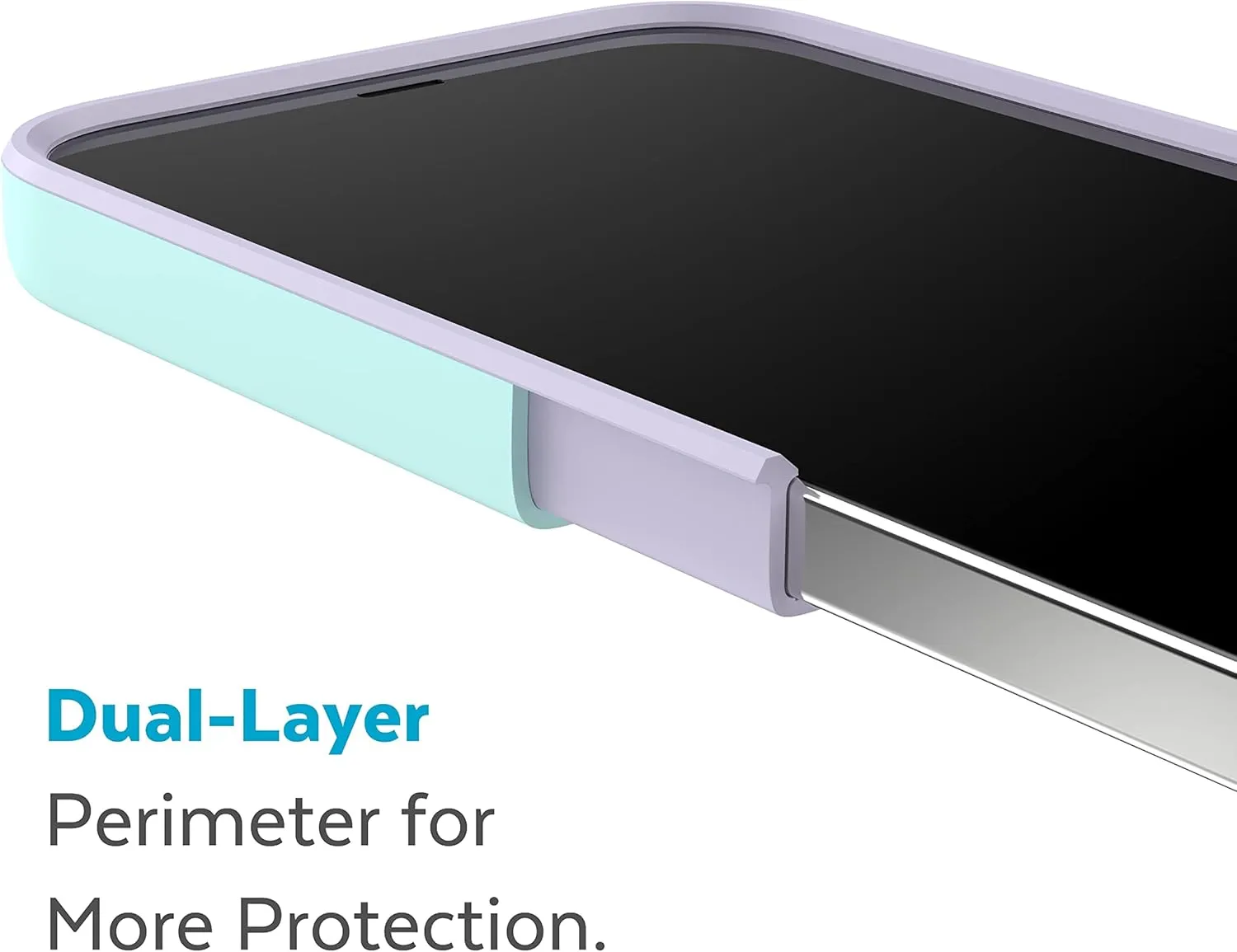 Speck iPhone 15 Plus & 14 Plus Case - Slim Phone Case, Drop Protection, Scratch Resistant & Anti Yellowing Case with No Slip Grip for iPhone, 6.7" Model - Pale Cyan/Lilac GemShell Grip Hard Case