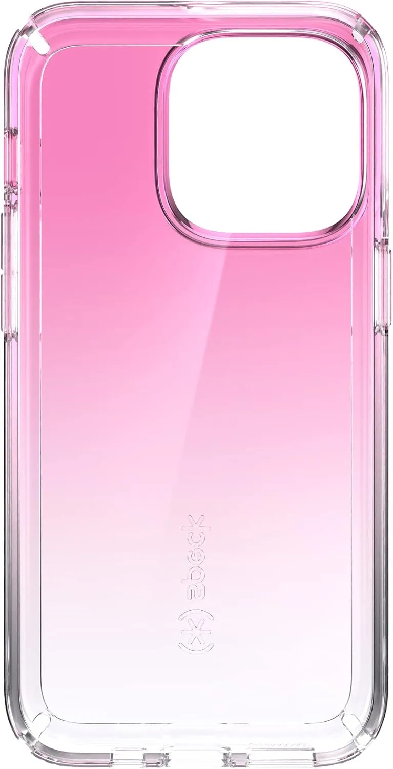 Speck MagSafe Case for iPhone 13 Pro - Drop & Camera Protection, Clear Phone Case, Wireless Charging Compatible - Fuschia Fade/Clear