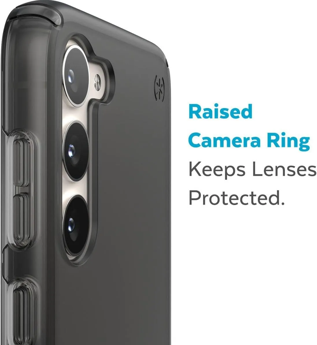 Speck Presidio Perfect Mist Samsung Galaxy S23 Case - Drop & Camera Protection, Clear Phone Case, Wireless Charging Compatible, Shock Absorbant, Galaxy S23 Case - Obsidian