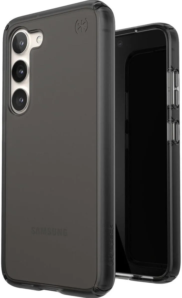 Speck Presidio Perfect Mist Samsung Galaxy S23 Case - Drop & Camera Protection, Clear Phone Case, Wireless Charging Compatible, Shock Absorbant, Galaxy S23 Case - Obsidian