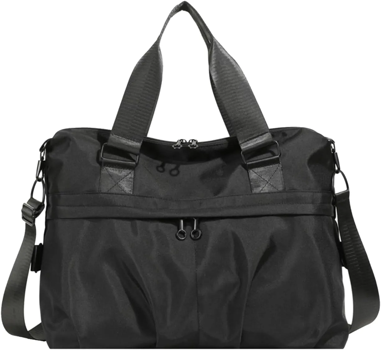 Sport Duffel Bag for Women Travel Duffel Bag Ultra-Light Weekend Shoulder Bag Overnight Bag Large Gym Tote Bag Hospital Bag Carry On Luggage Crossbody Bag for Sport Gym Travel Black