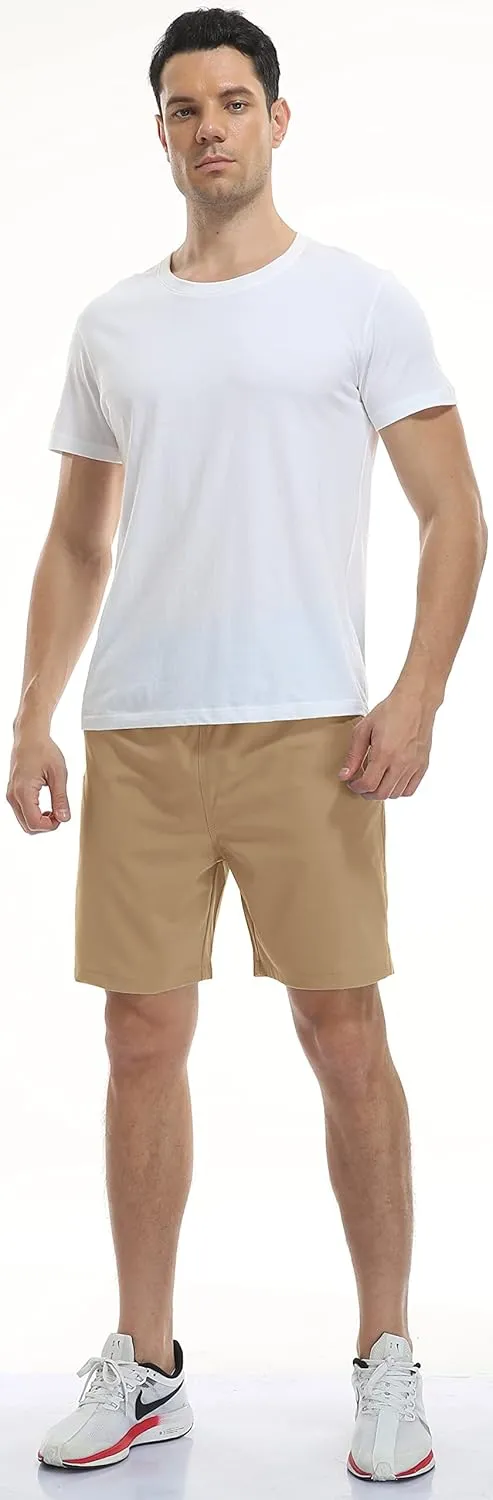 SPOSULEI Men's Athletic Hiking Shorts Water Resistant Quick-Dry Lightweight Outdoor Sweat Shorts with Zipper Pockets