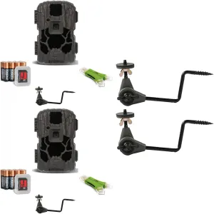 Stealth Cam PXV26 26MP Camera (2-Pack) Bundle with Trail Camera Holder (2-Pack) (4 Items)