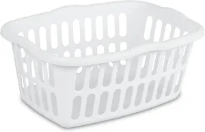 Sterilite 12-Pack Plastic Laundry Basket, 1.5 Bushel Clothes Hamper Bin, White