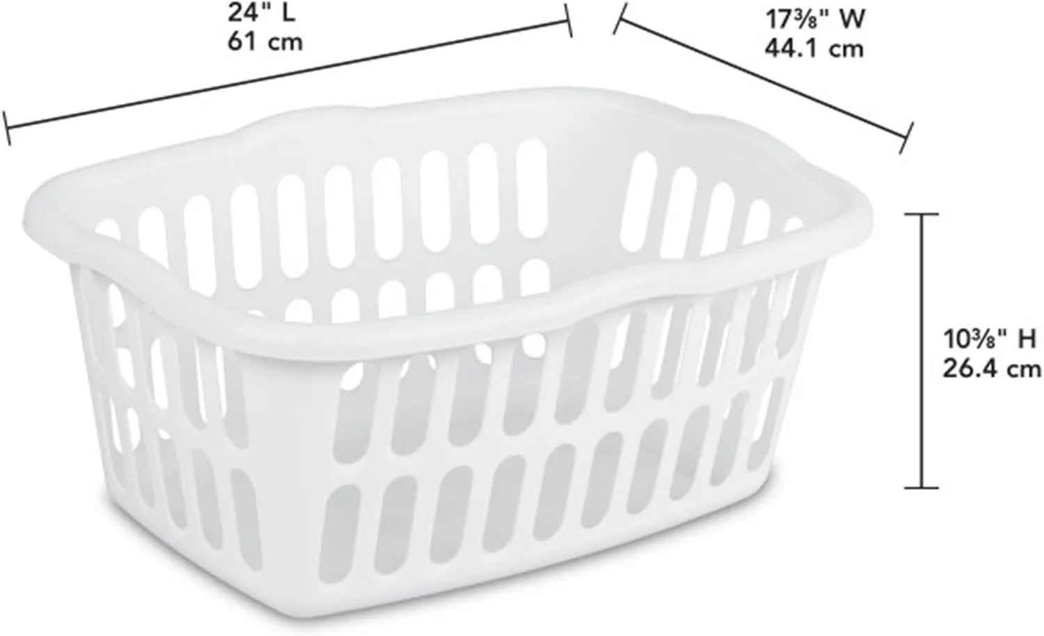 Sterilite 12-Pack Plastic Laundry Basket, 1.5 Bushel Clothes Hamper Bin, White