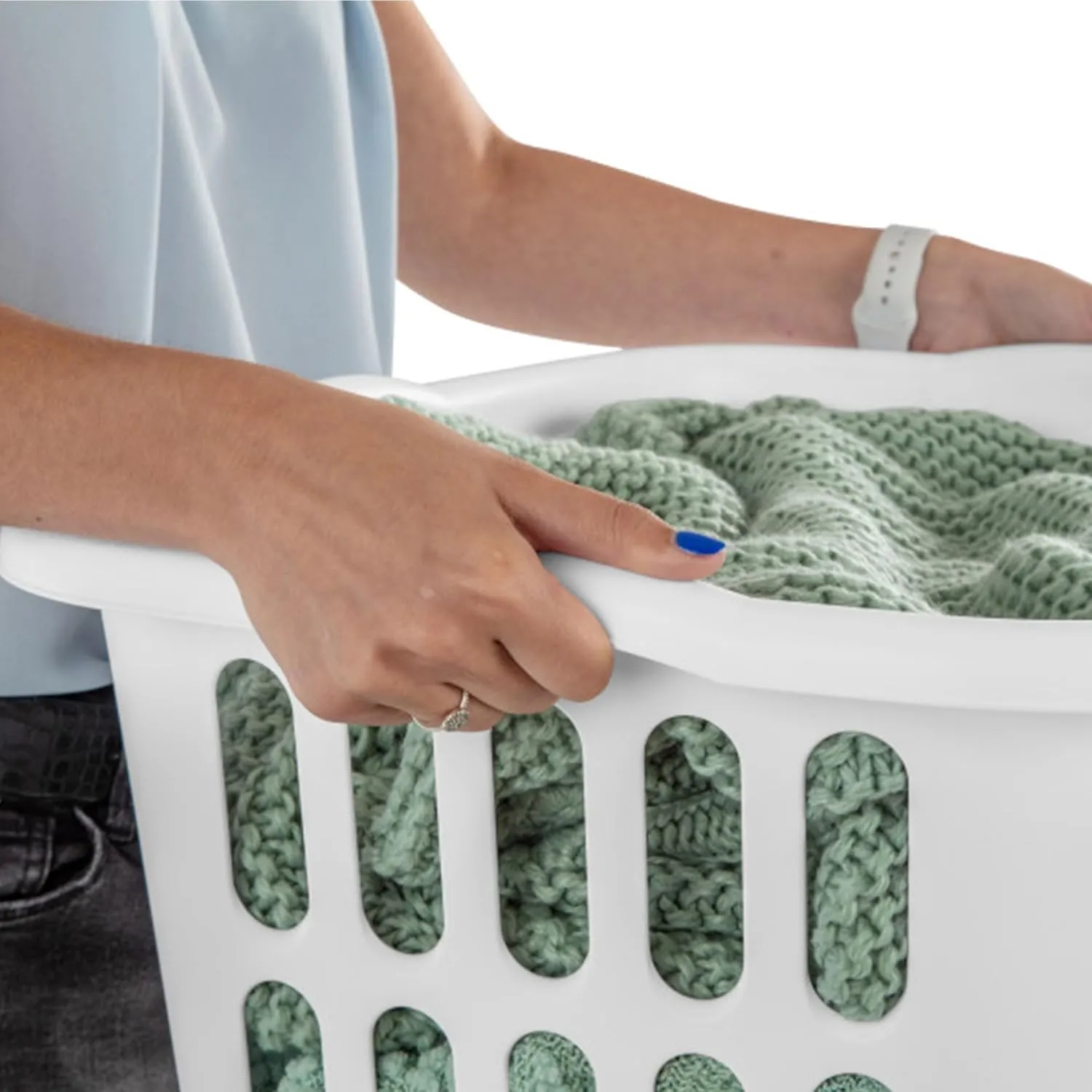 Sterilite 12-Pack Plastic Laundry Basket, 1.5 Bushel Clothes Hamper Bin, White