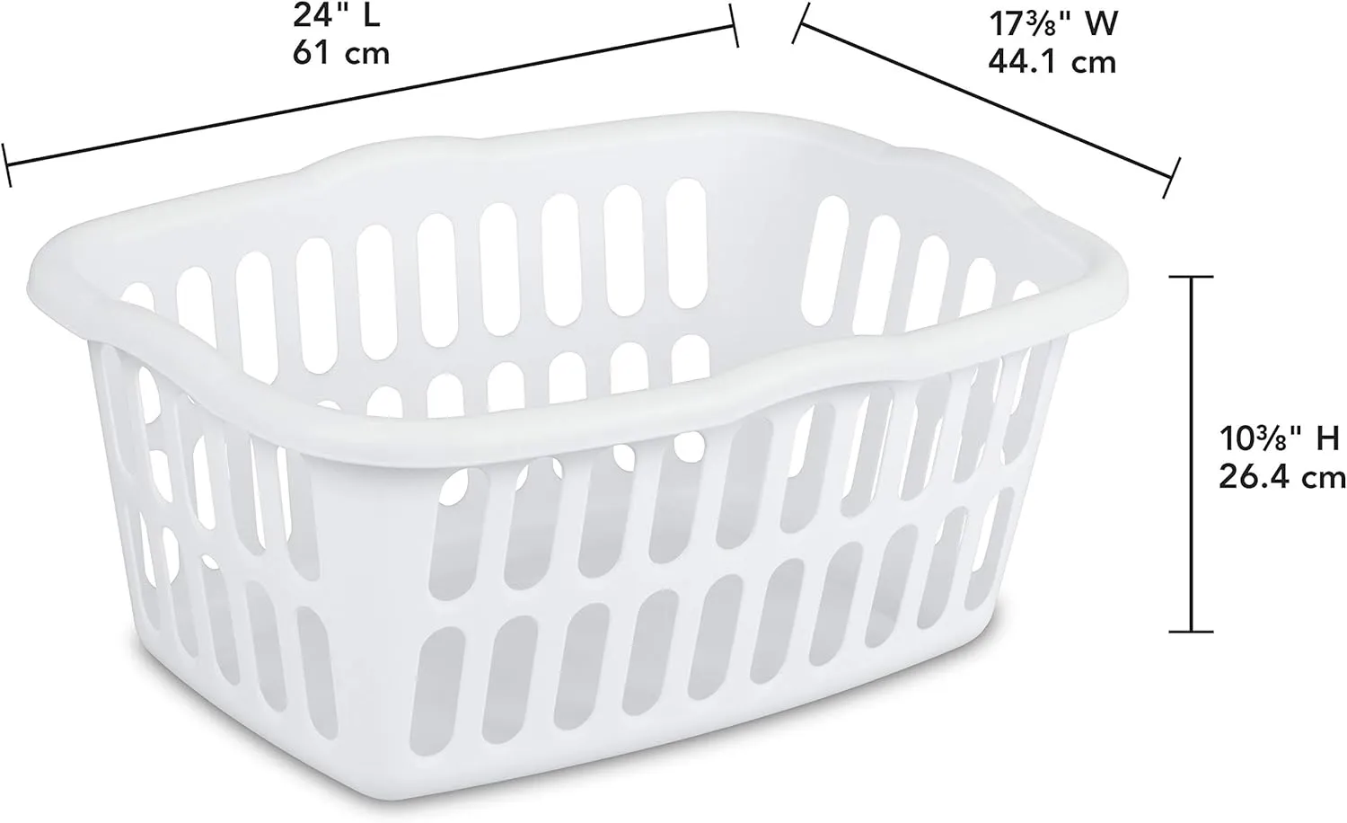 Sterilite 1.5 Bushel Rectangular Laundry Basket, Plastic, Classic Design for Carrying Clothes to and from the Laundry Room, White and Aqua, 12-Pack