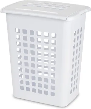 Sterilite 4 Pack Rectangular LiftTop Laundry Hampers, Plastic Clothes Basket with Lid