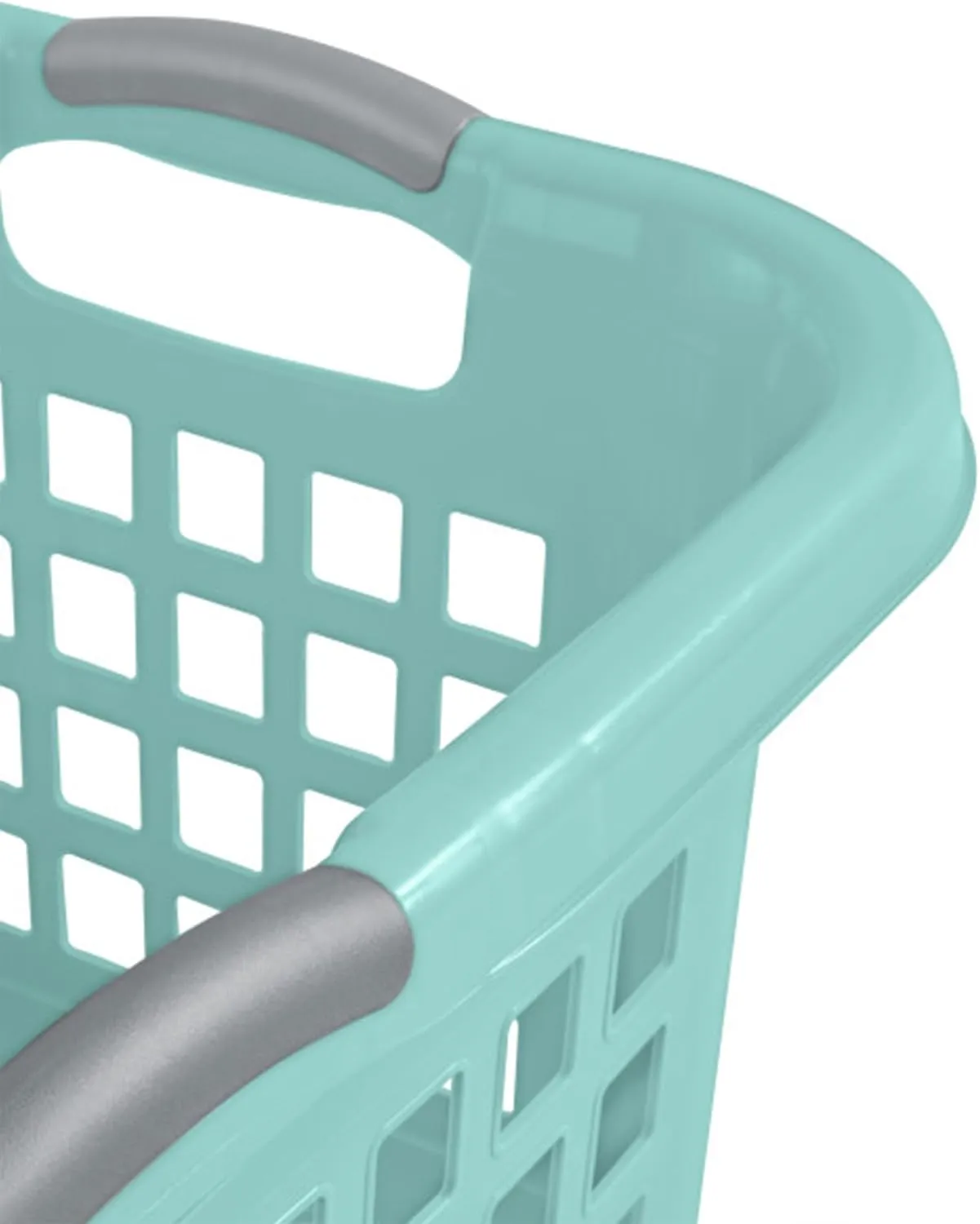 Sterilite 6 Pack Plastic Laundry Basket Clothes Hamper, 2 Bushel, Ultra, Aqua Chrome