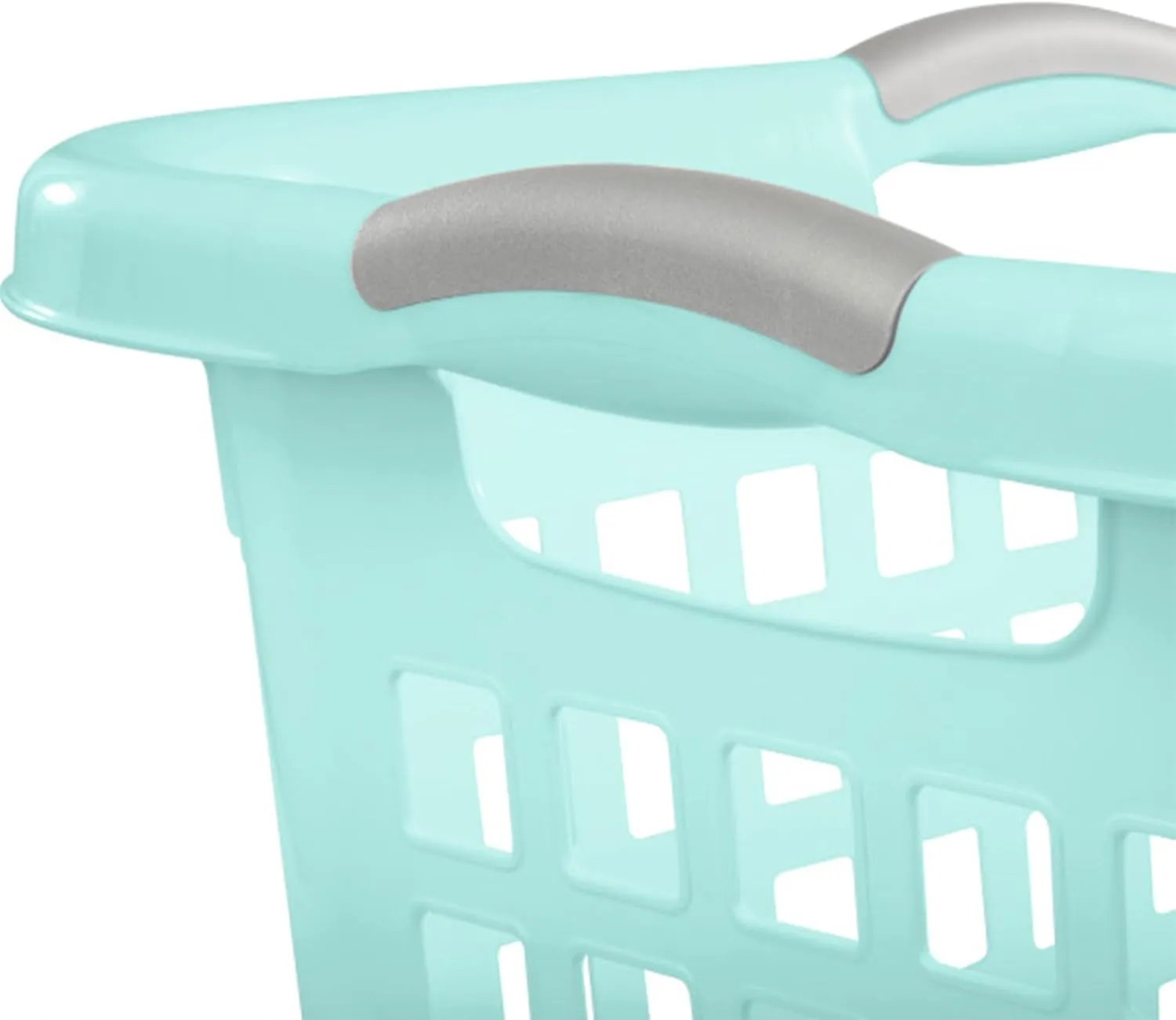 Sterilite 6 Pack Plastic Laundry Basket Clothes Hamper, 2 Bushel, Ultra, Aqua Chrome