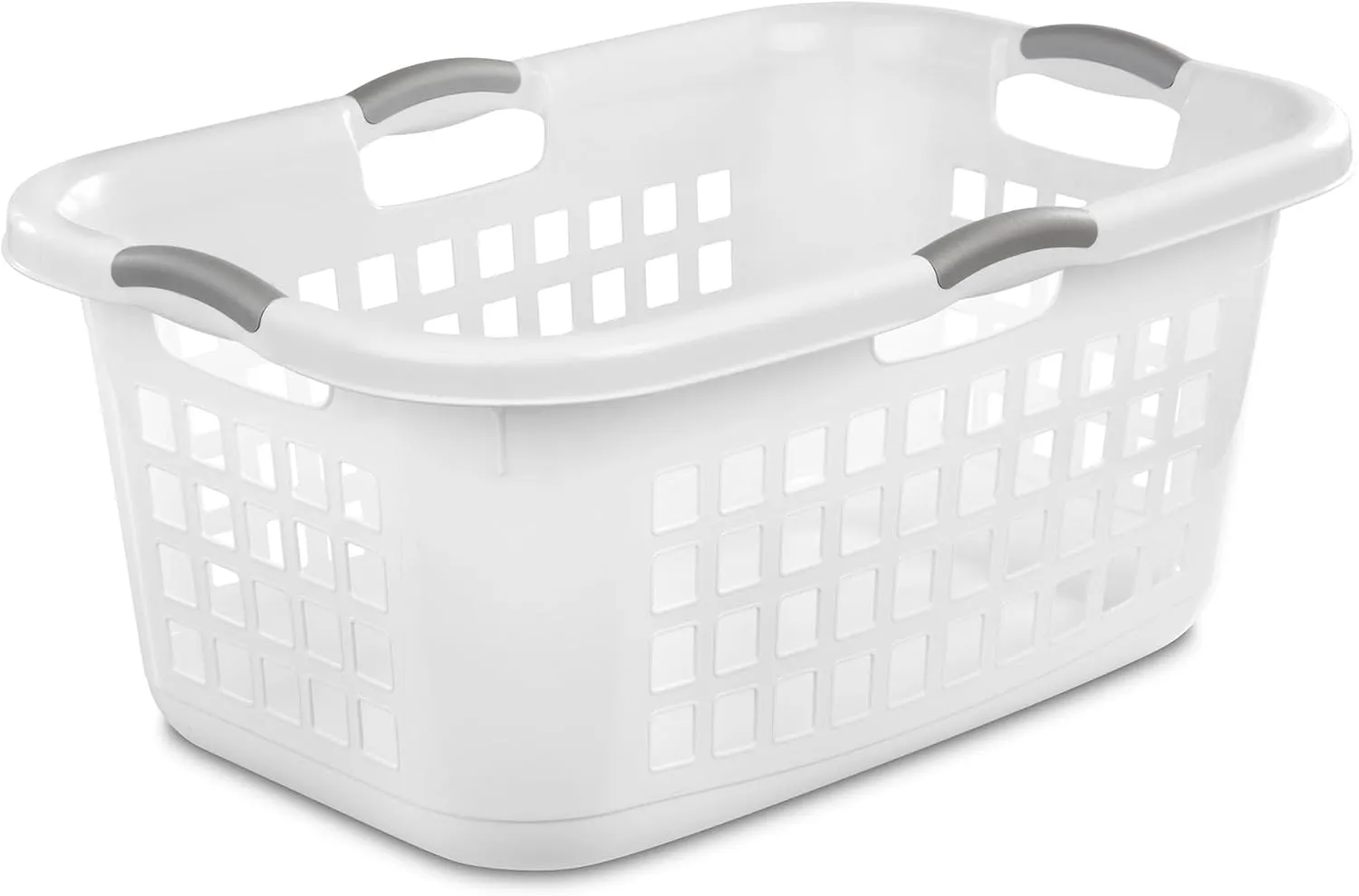 Sterilite 6 Pack Plastic Laundry Basket Clothes Hamper, 2 Bushel, Ultra, White