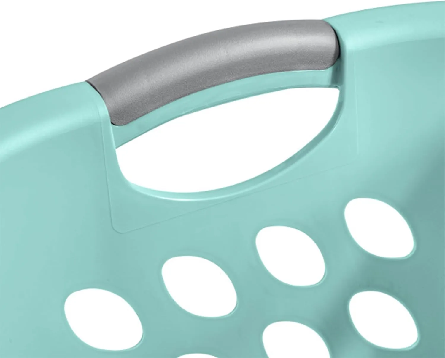 Sterilite 6 Pack Plastic Laundry Basket Hamper, 1.25 Bushel, Ultra HipHold, Aqua Chrome