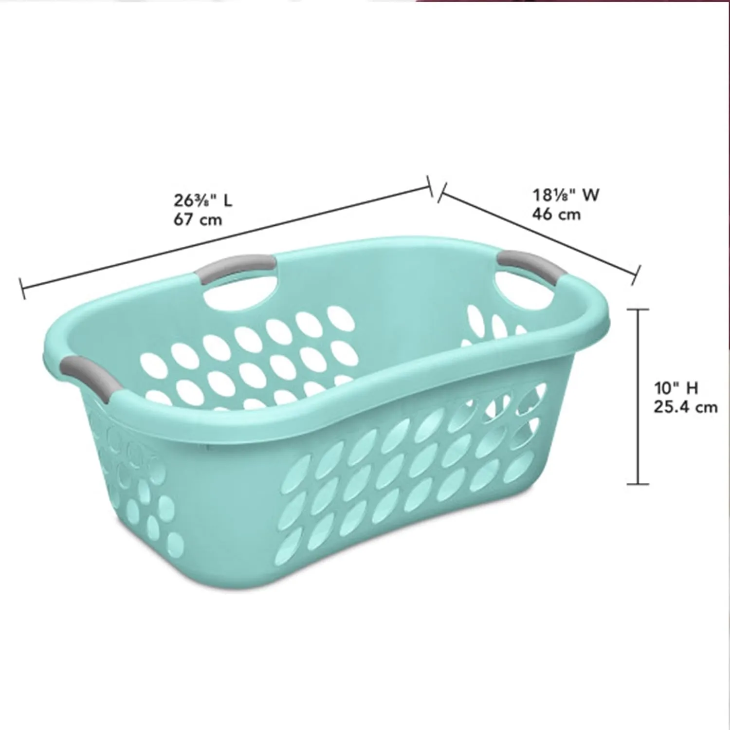Sterilite 6 Pack Plastic Laundry Basket Hamper, 1.25 Bushel, Ultra HipHold, Aqua Chrome