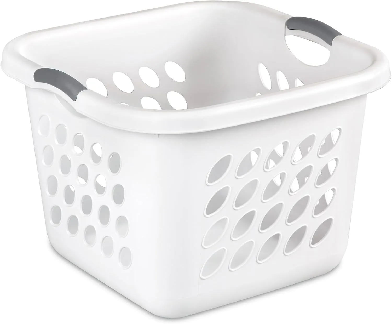 Sterilite 6-Pack Square Laundry Basket, Sturdy Plastic Clothes Hamper, 1.5 Bushel, White
