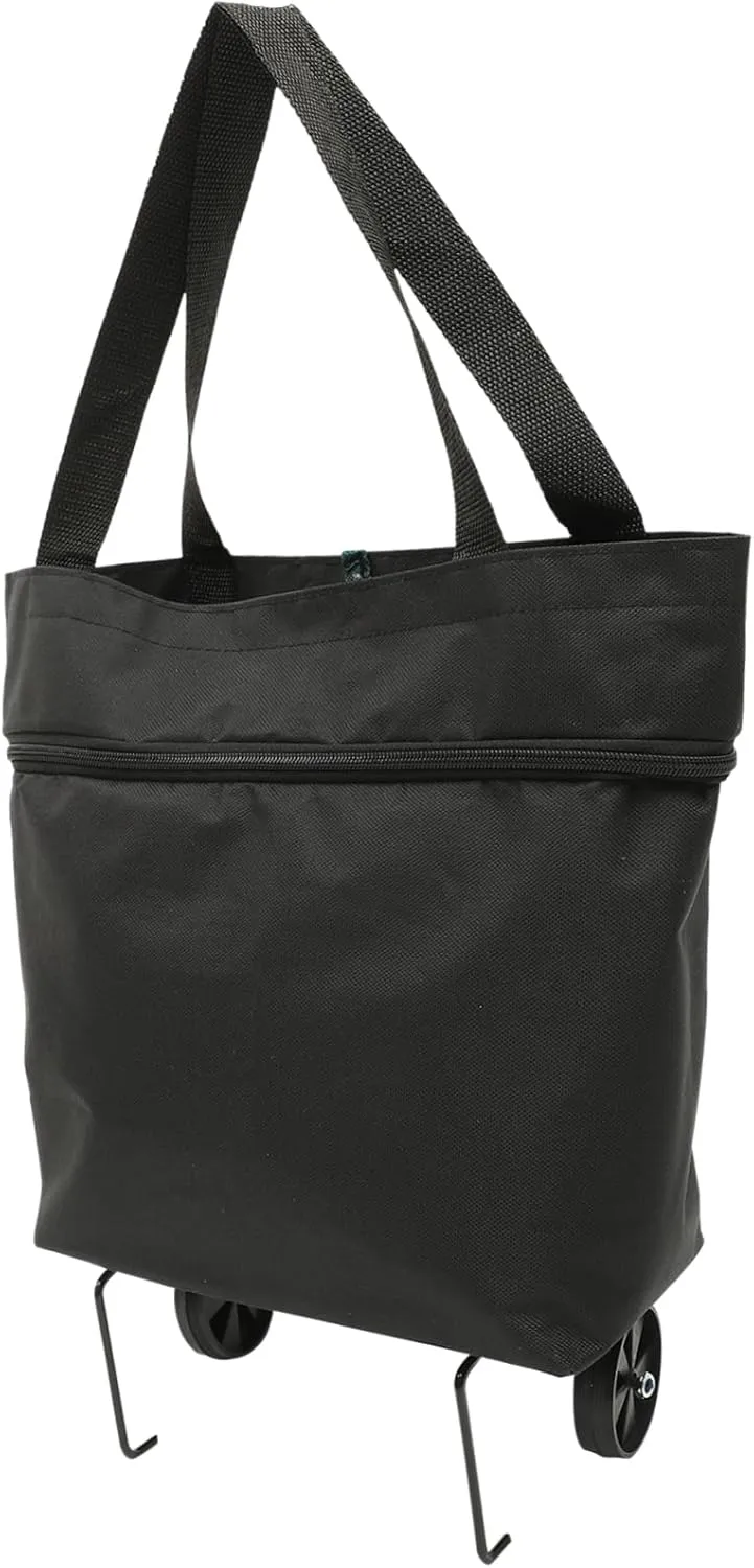 Storage Bag with Wheels Foldable Laundry Bag Shopping Storage Bag Wagons Carts Heavy Duty Foldable Tey