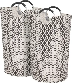 STORAGE MANIAC 2 Pack 115L Extra Large Laundry Basket Freestanding Laundry Hamper, Collapsible Laundrys Baskets Waterproof Laundry Bag with Padded Handles, Folding Tall Clothes Hamper, Hexagon