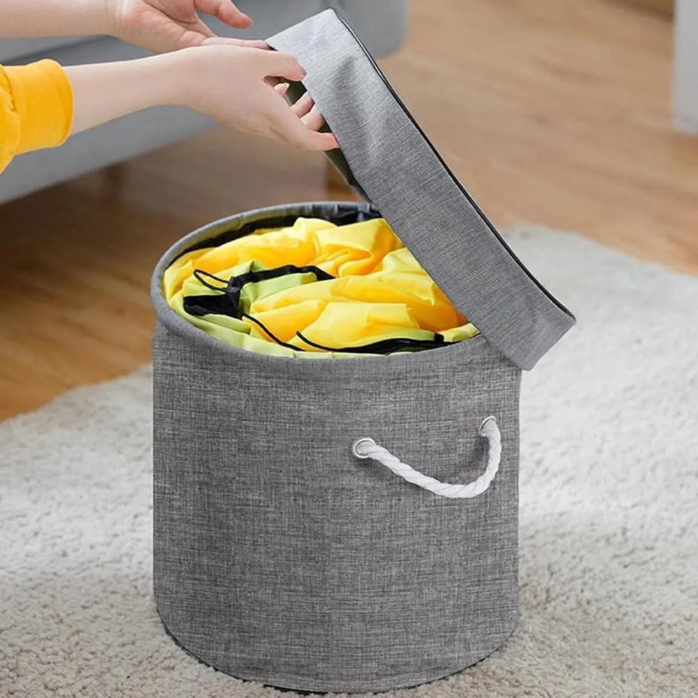 Storage Organizer Baskets and Play Mat, Outdoor Quick Storage Bag, Bag with Zipper, Organizer, Quick Collapsible Canvas Bin-Blue