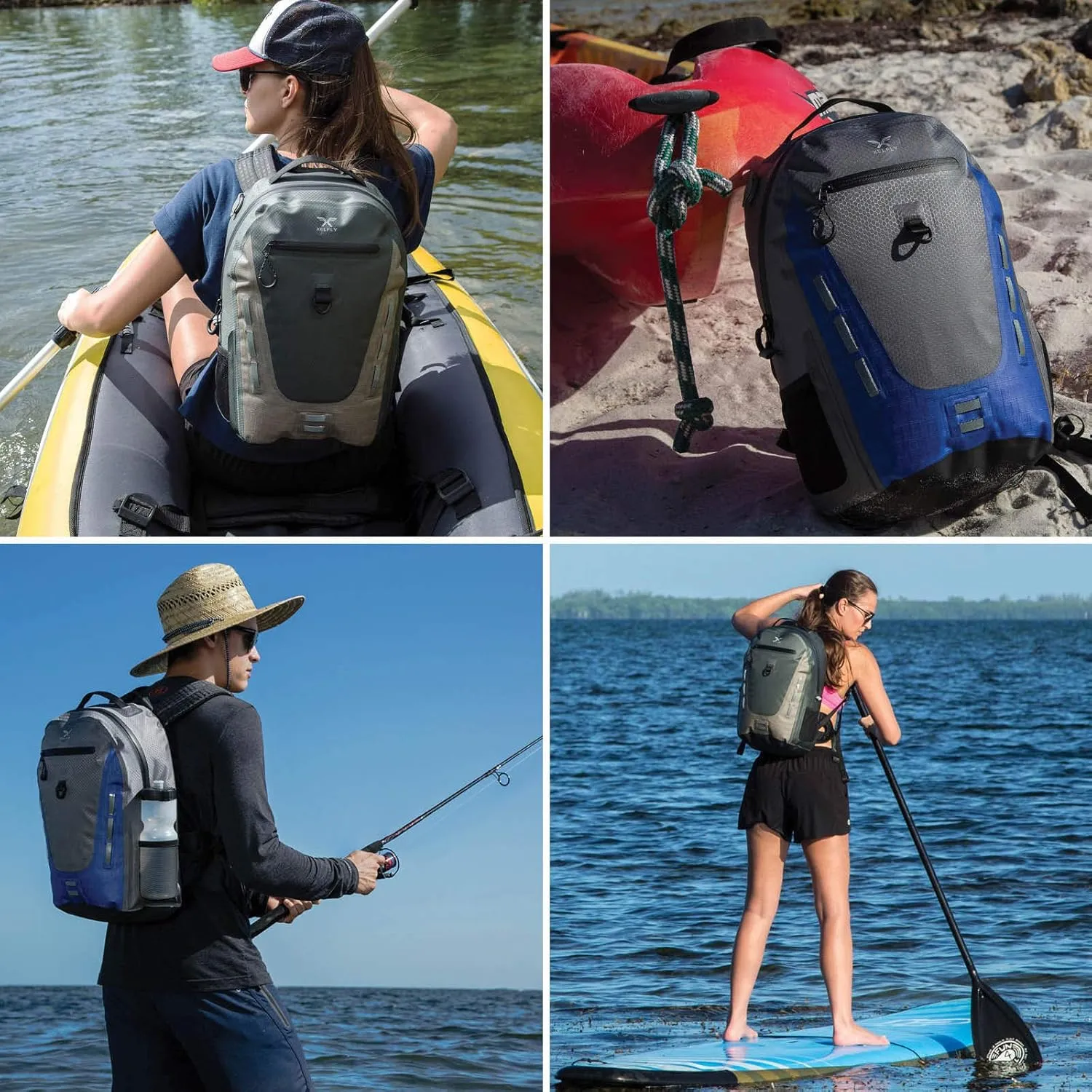 Submersipack Waterproof Backpack - Submersible, Inflatable, Floating TPU Coated Durable Nylon Dry Bag with Airtight Zipper for Kayak, Fishing, Boating, Hiking, Paddle Board (Gray Stone, 25L)