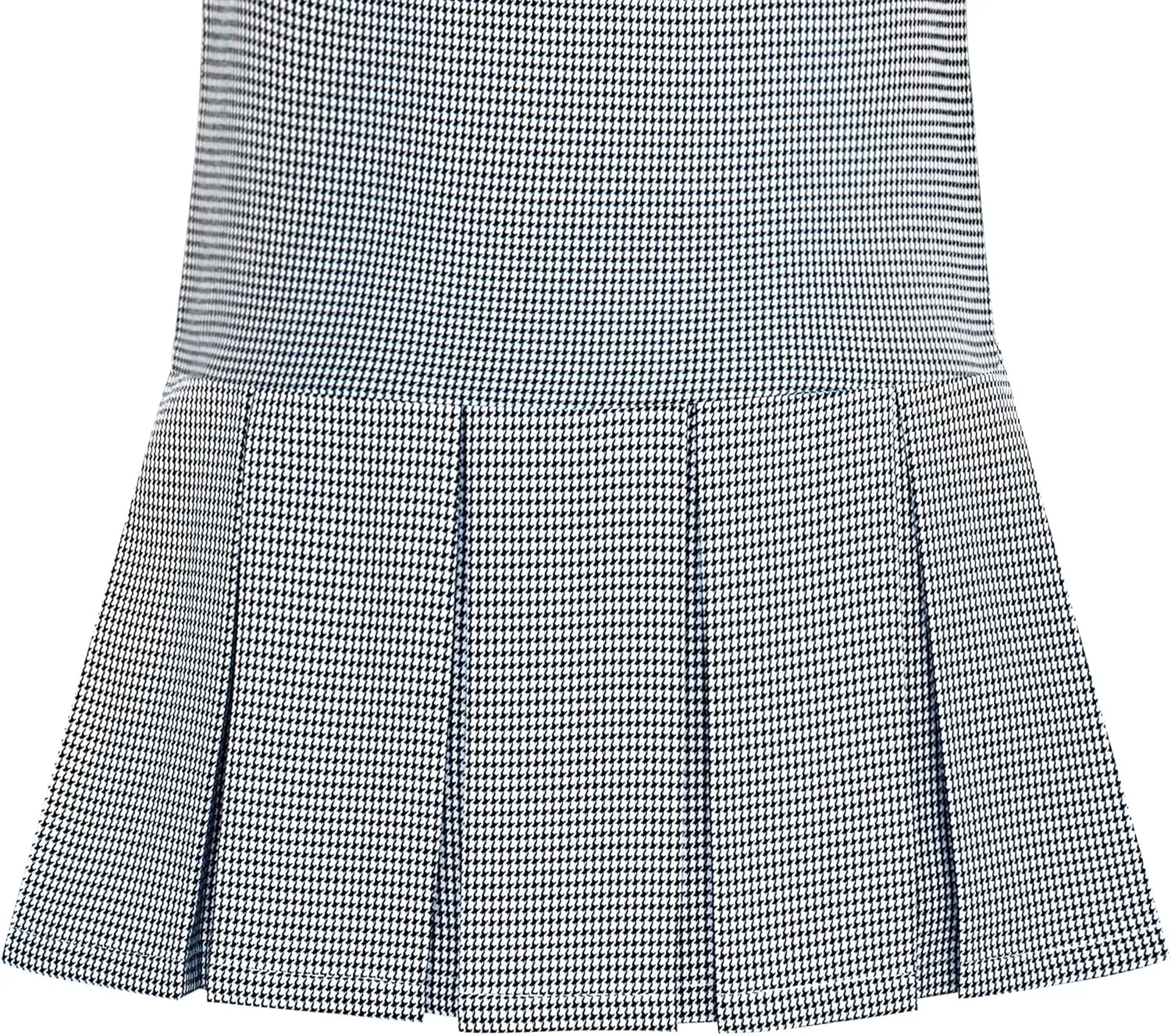 Sunny Fashion Girls Dress Pleated White Black Plaid Collar School Uniform