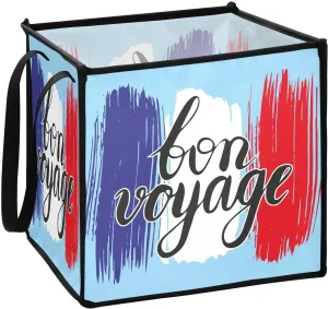 susiyo Laundry Bag with Handles Bon Voyage Travel in France Collapsible Dirty Clothes Baskets for Bathroom Dorm - 13inch
