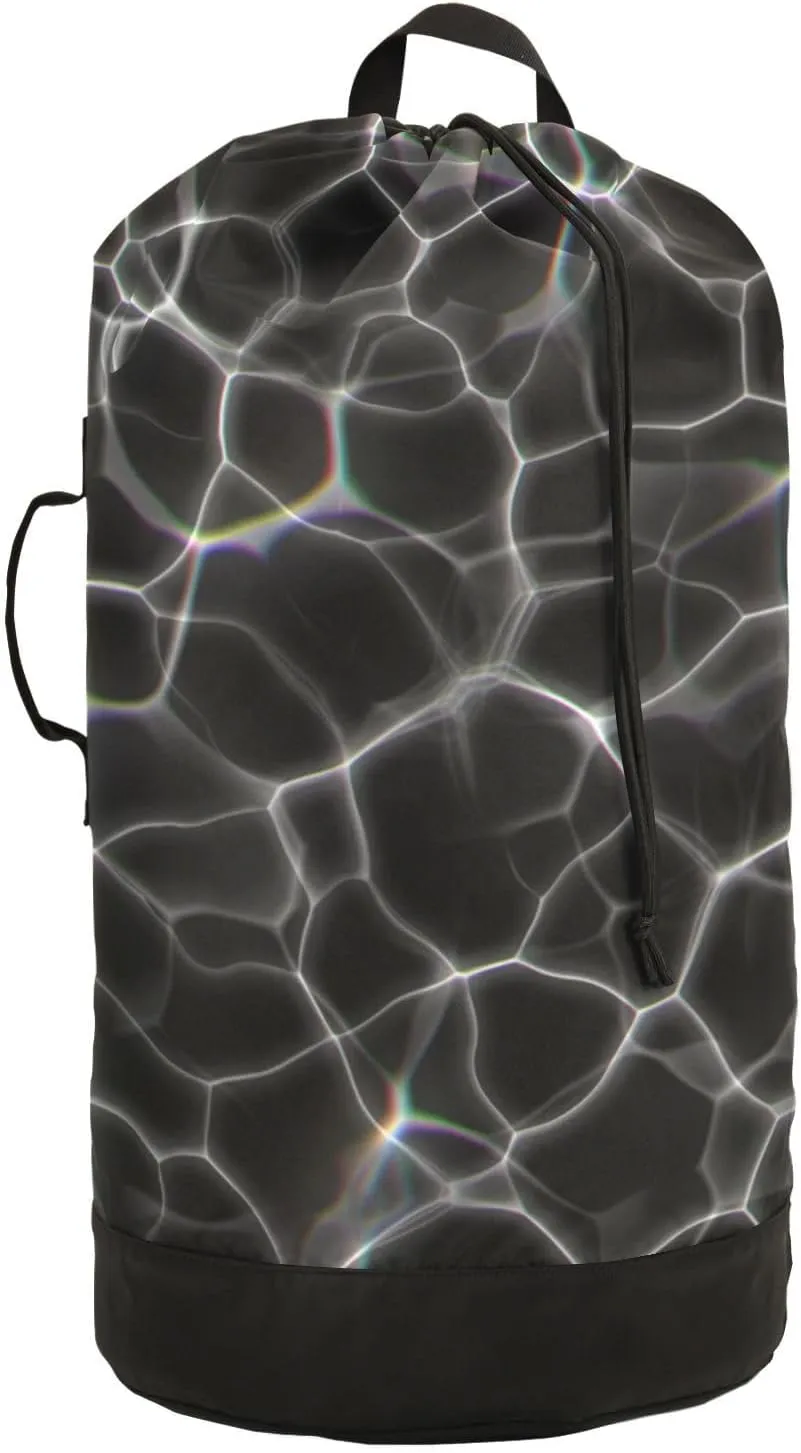 susiyo Shiny Rays Reflections in The Water Laundry Bag with Shoulder Straps Large Drawstring Laundry Bag for Dorm Apartment