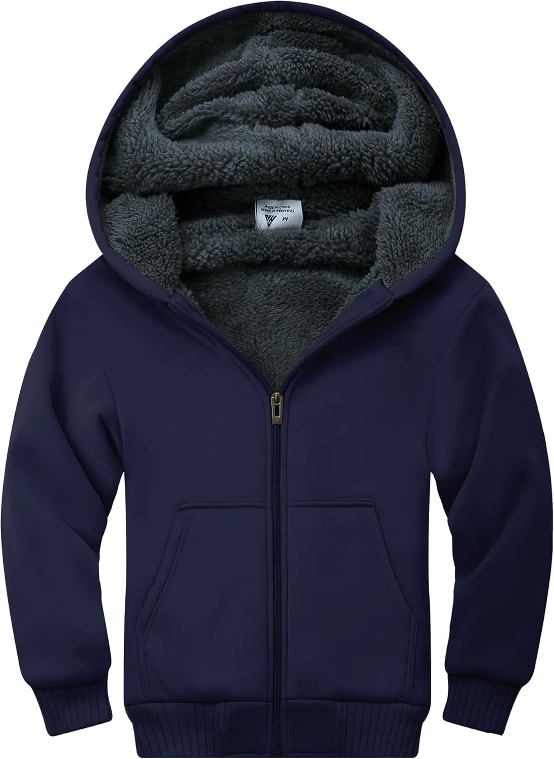 SWISSWELL Boys Fleece Hoodie Full Zip Hooded Sweatshirt Warm Cozy Jacket Long Sleeve Pullover Outerwear for Kids & Teens