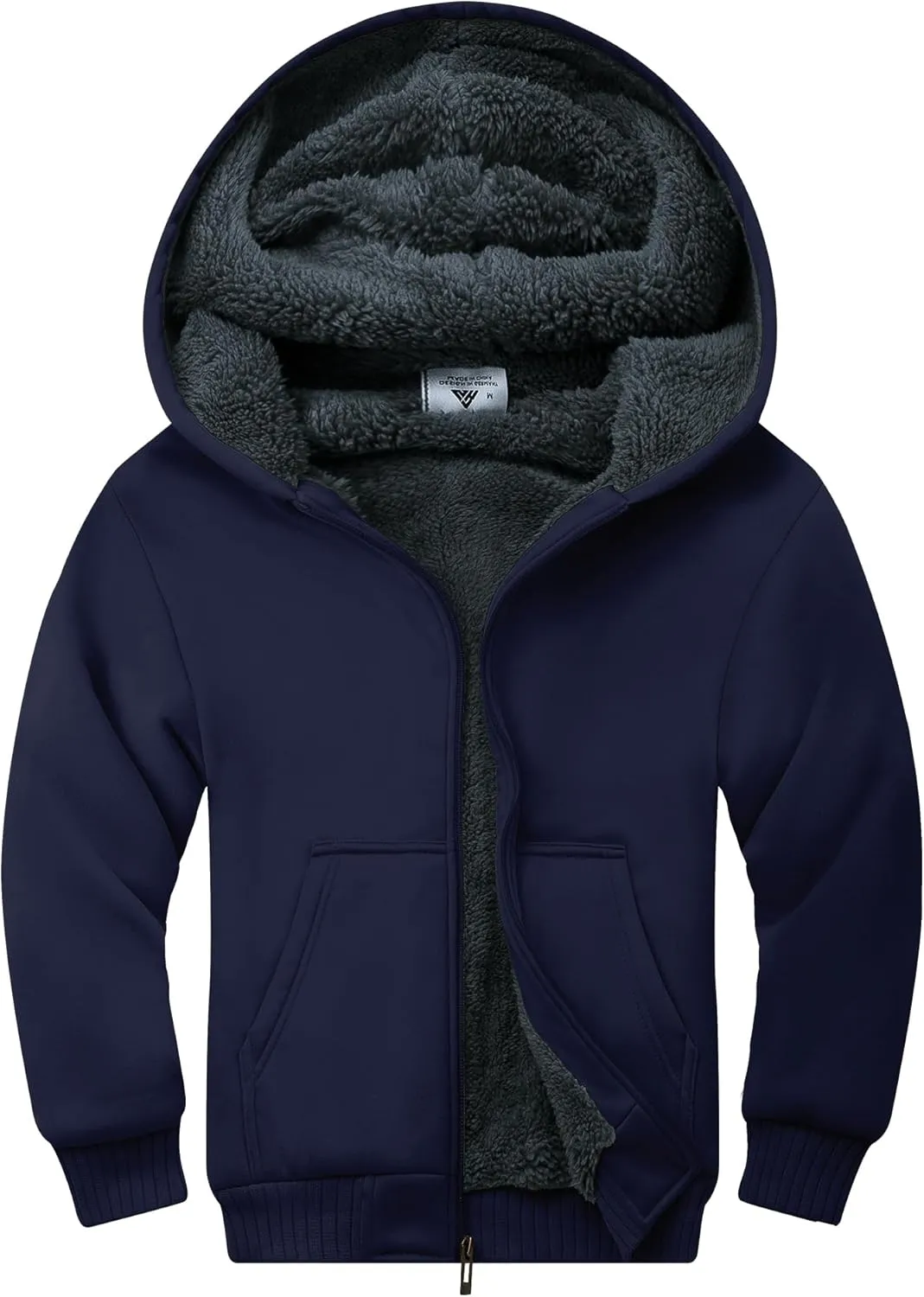 SWISSWELL Boys Fleece Hoodie Full Zip Hooded Sweatshirt Warm Cozy Jacket Long Sleeve Pullover Outerwear for Kids & Teens