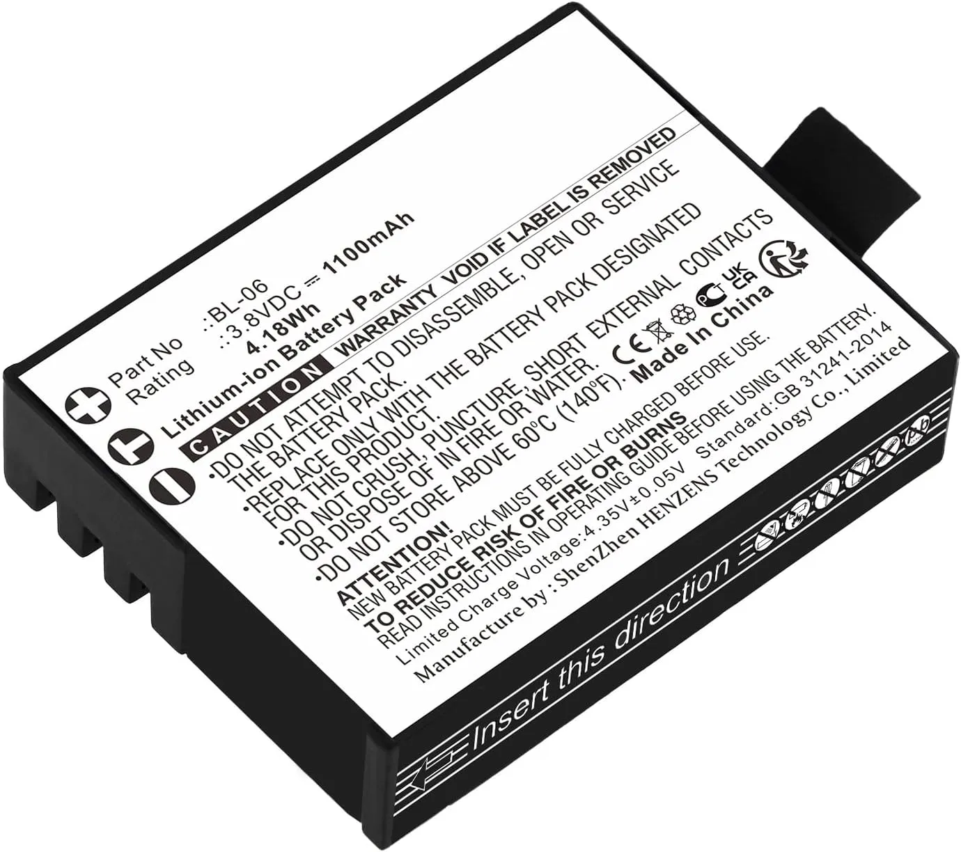 Synergy Digital Camera Battery, Compatible with EZVIZ BL-06 Digital Camera, (Li-ion, 3.8V, 1100mAh) Ultra High Capacity, Replacement for EZVIZ BL-06 Battery