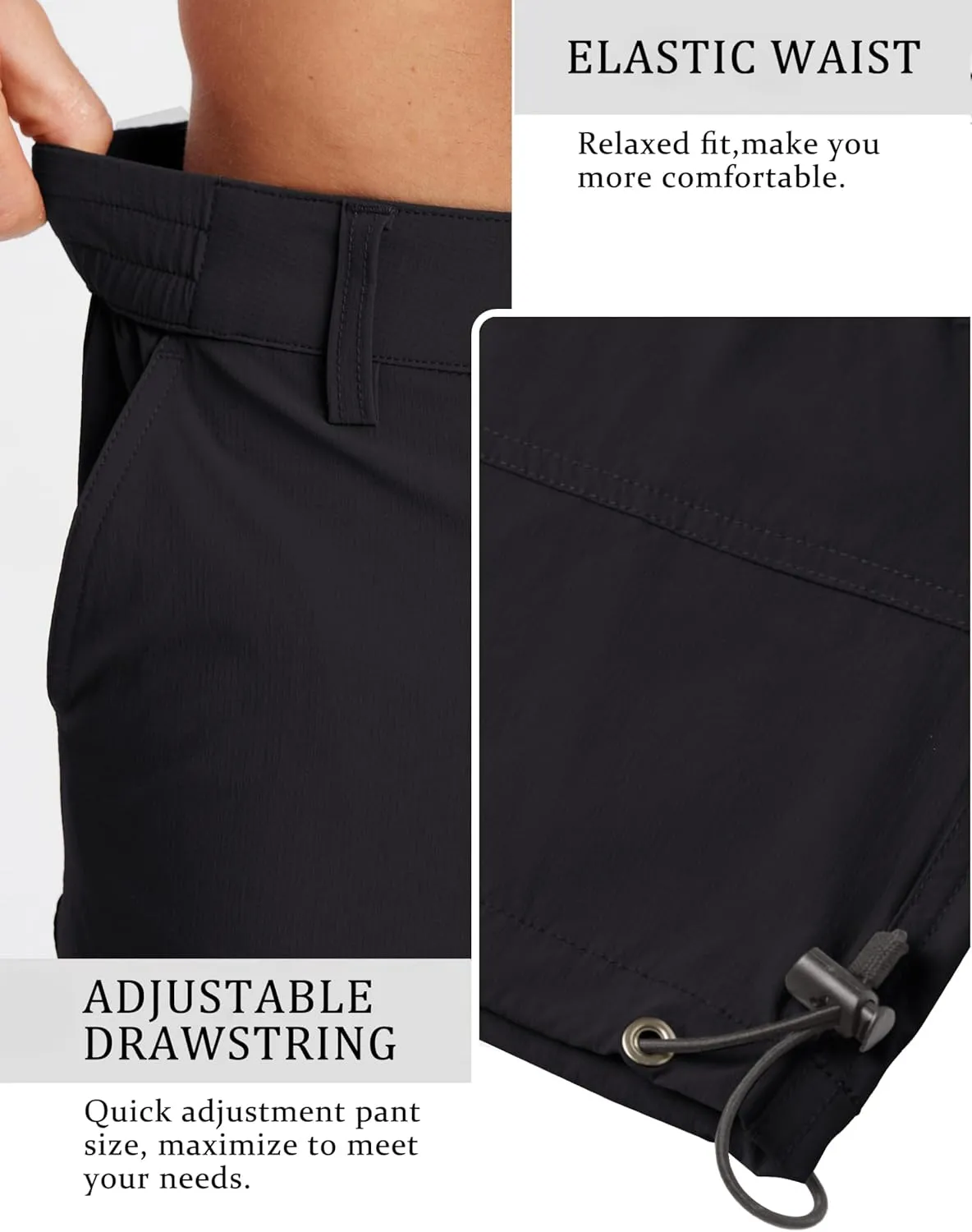 TACVASEN Men's Capri Pants 7 Pockets 3/4 Quick Dry Water Resistant Workout Hiking Summer Long Cargo Shorts Below Knee