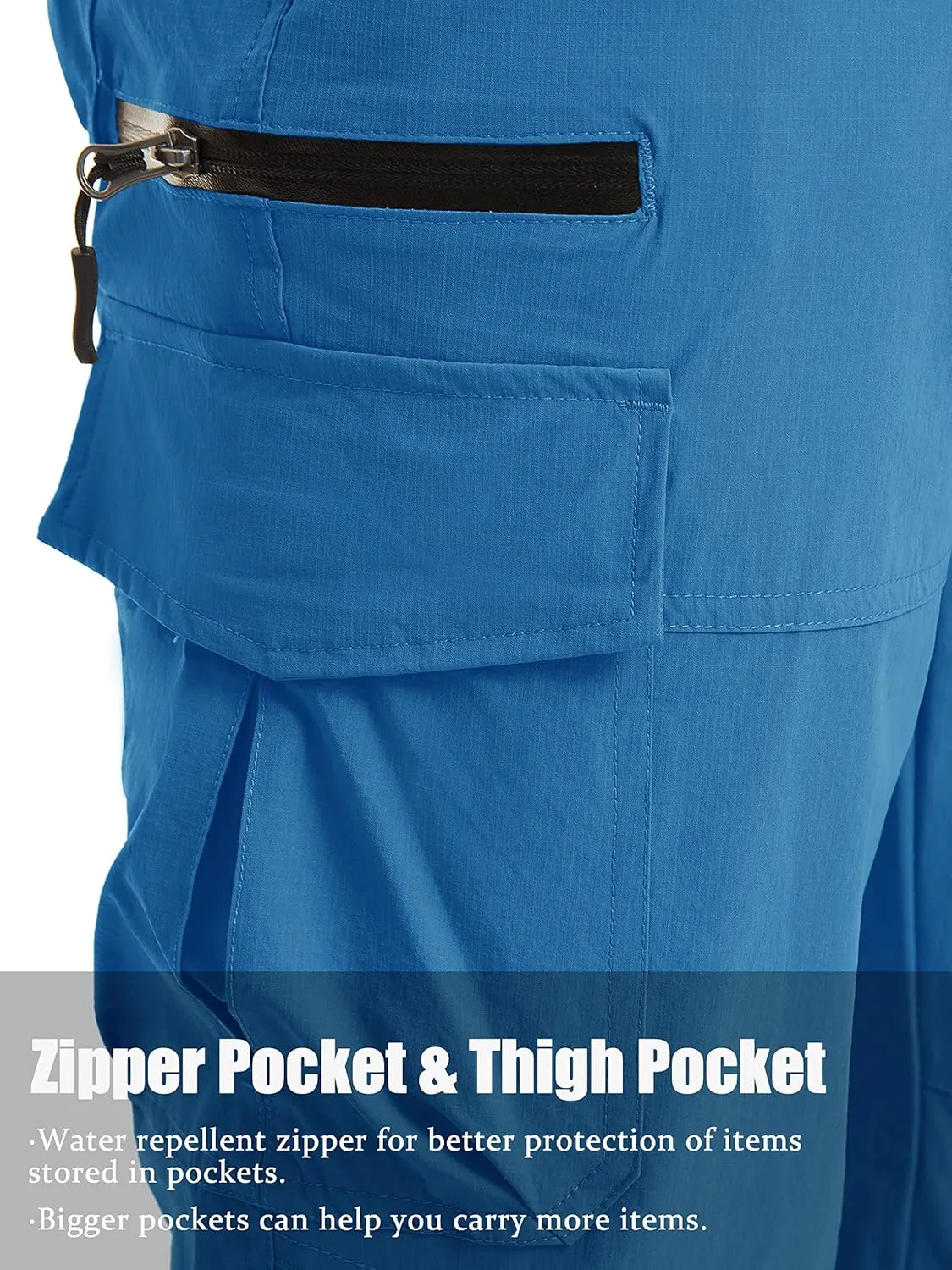 TACVASEN Men's Capri Pants Quick Dry Cargo Hiking Water Resistant Work Summer Long Shorts Below Knee